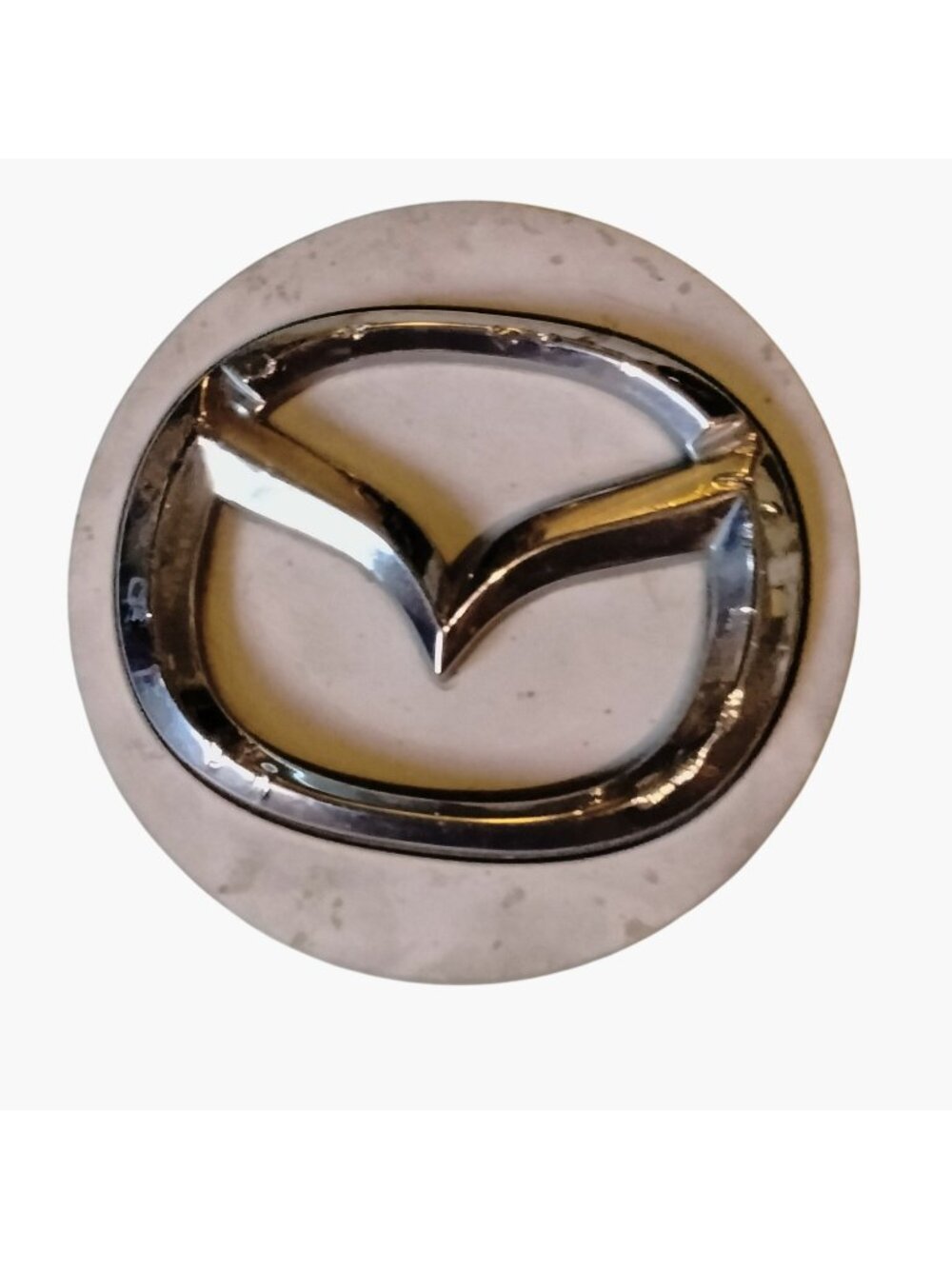 Mazda Chrome  White Center Wheel Hub Cap Replacement 2874